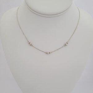"White Gold Beads" Women's Necklace