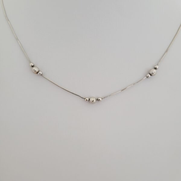 "White Gold Beads" Women's Necklace